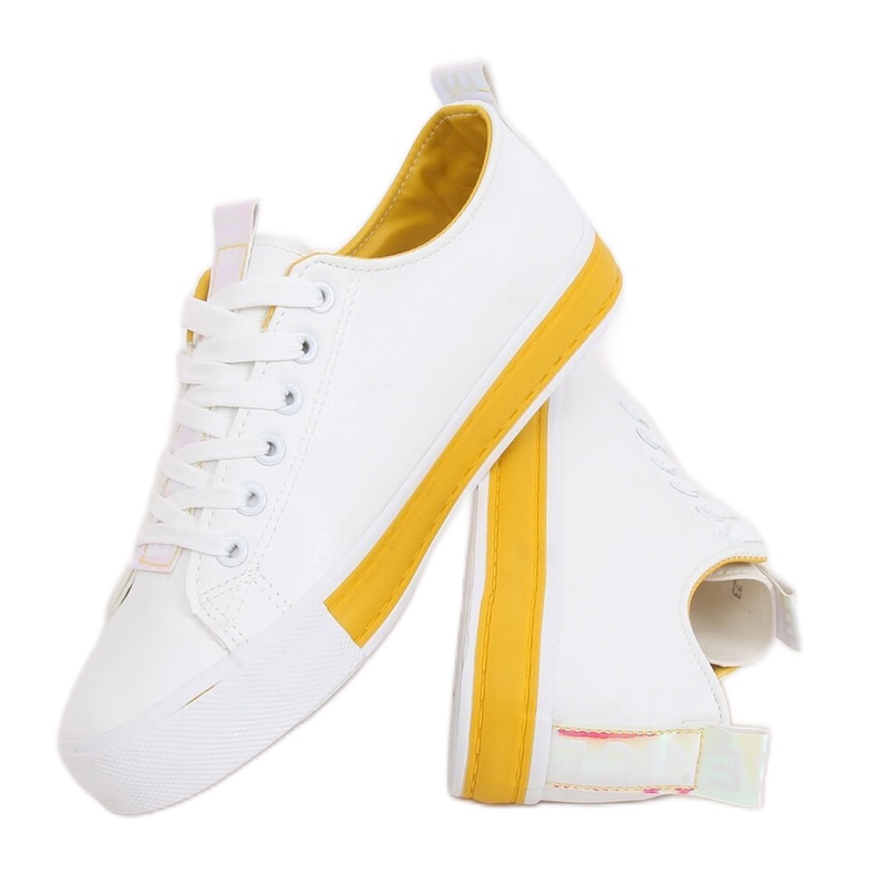Zapatillas de mujer blancas LA70P Amarillo blanco Zapatillas de mujer blancas LA70P Amarillo blanco