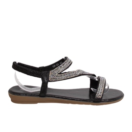 KM-33 Black sandalias asimétricas negras negro