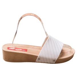 Bona Zapatillas de cuña con estilo blanco