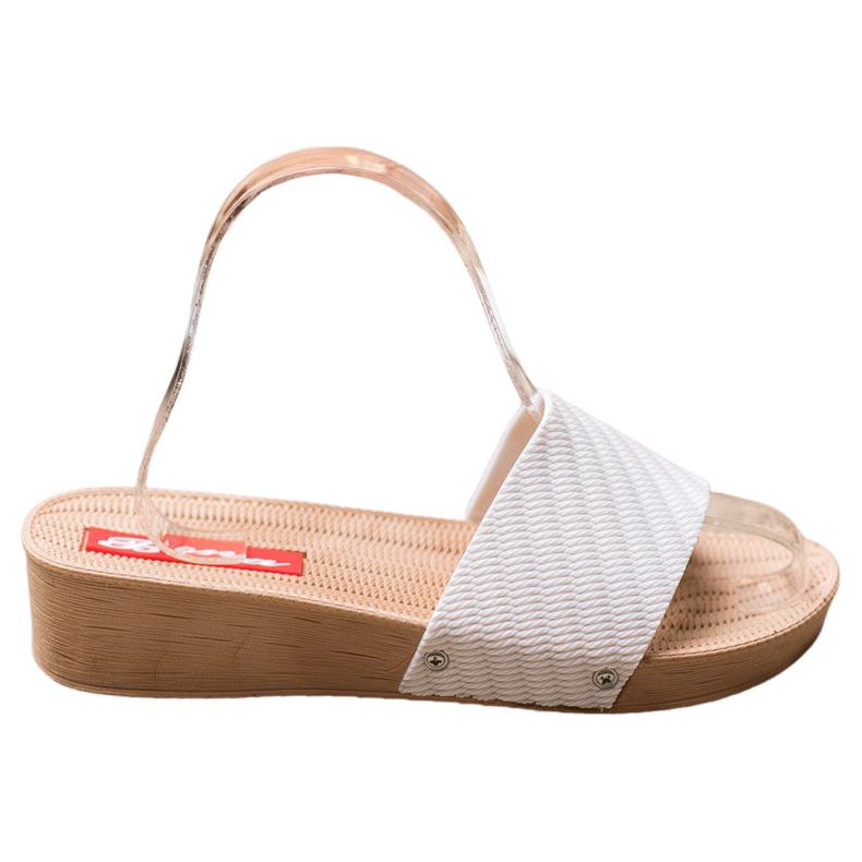 Bona Zapatillas de cuña con estilo blanco Bona Zapatillas de cuña con estilo blanco