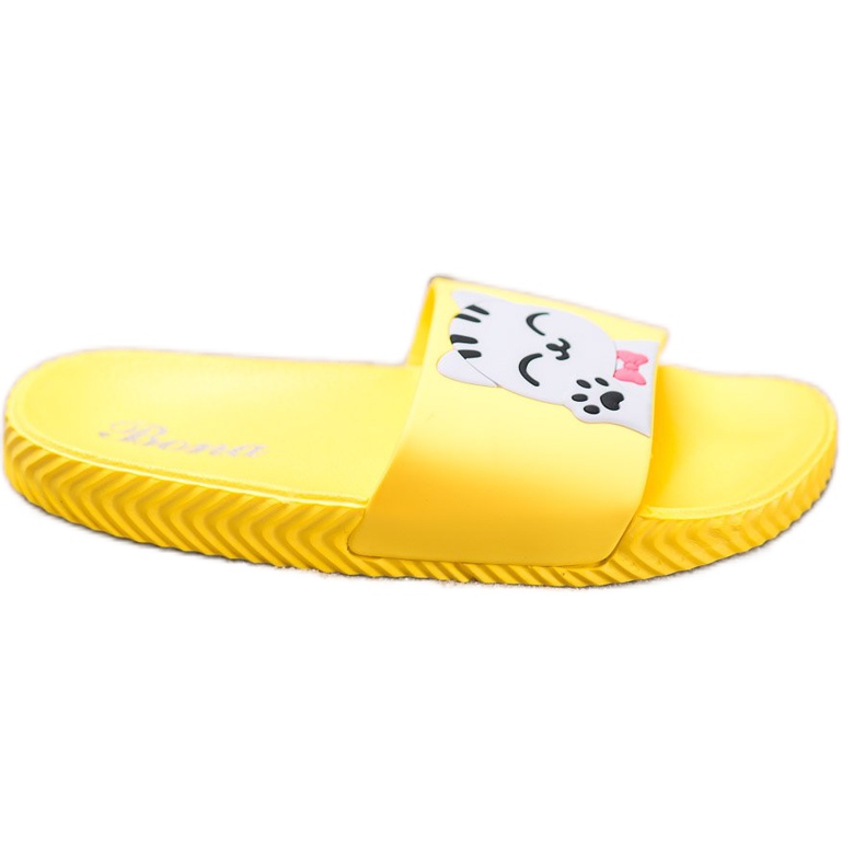 Bona Pantuflas Amarillas Con Aplicación amarillo