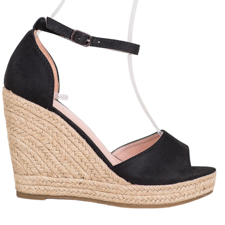 SHELOVET Alpargatas negras en la cuña negro