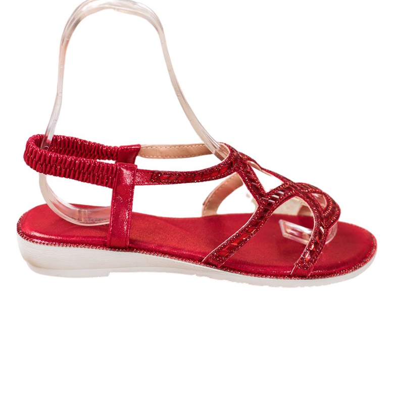 Marquiz Sandalias rojas con cristales rojo