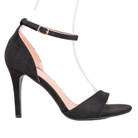 SHELOVET Tacones de gamuza clásicos negro
