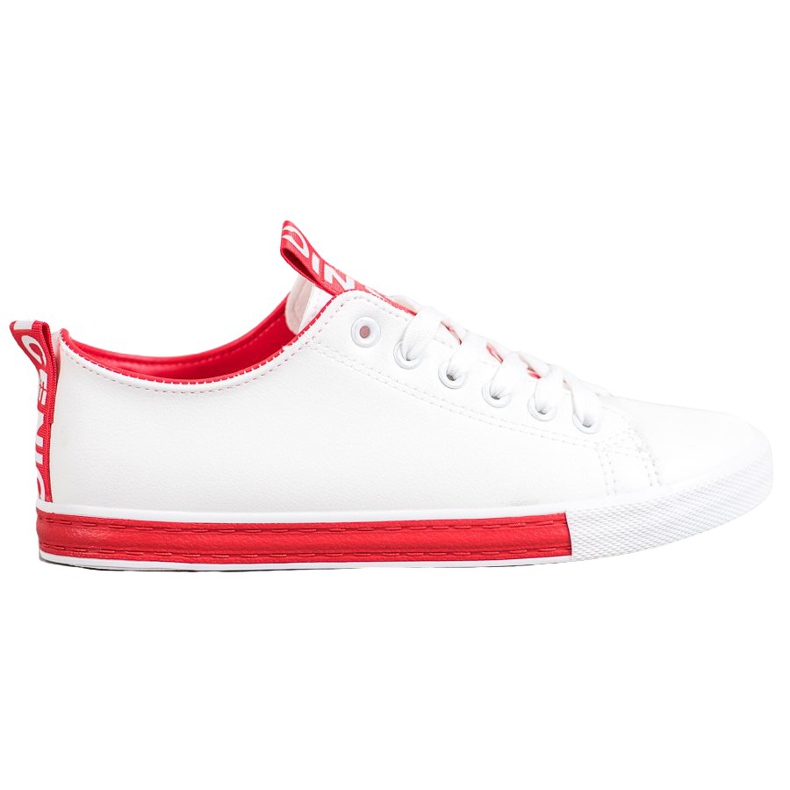 SHELOVET Deportivas Con Cuero Ecológico Agradable blanco rojo