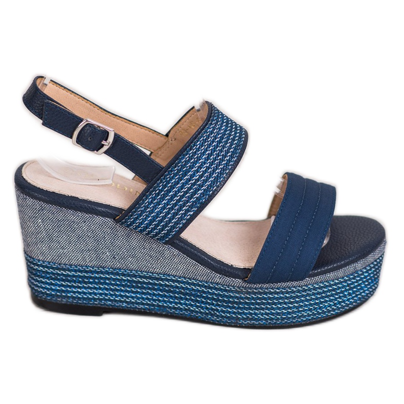 Goodin Sandalias azul marino en una cuña