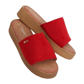 Rojo Pantuflas rojas de mujer G-576 Rojo
