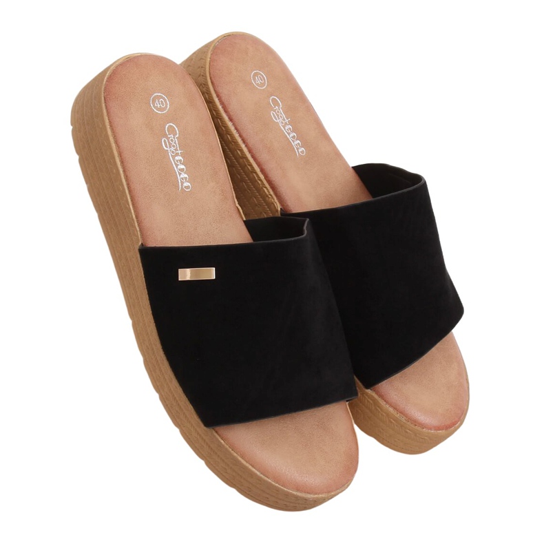 Pantuflas negras de mujer negras G-576 Black negro Pantuflas negras de mujer negras G-576 Black negro