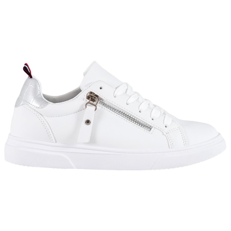 SHELOVET Calzado deportivo con cremallera decorativa blanco