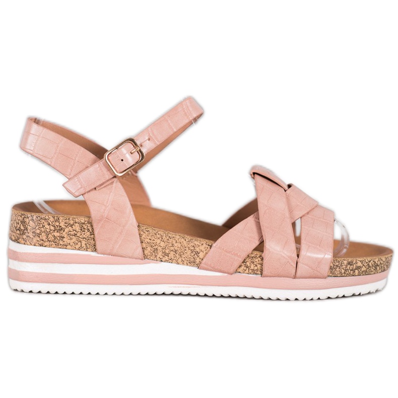 Comer Sandalias rosas con cuero ecológico rosado Comer Sandalias rosas con cuero ecológico rosado