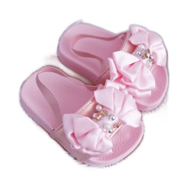 FRROCK Chanclas Infantiles Niña Lazo Perla Rosa Senari rosado amarillo