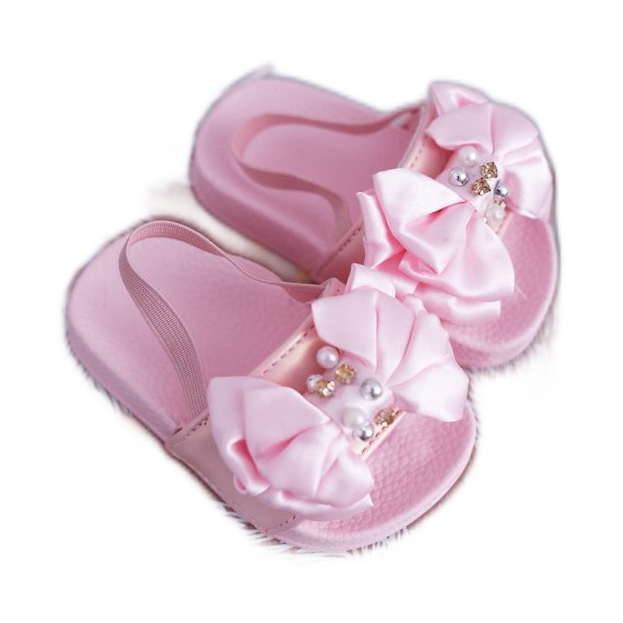 FRROCK Chanclas Infantiles Niña Lazo Perla Rosa Senari rosado amarillo