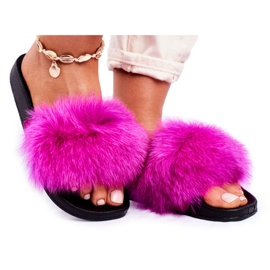 PS1 Zapatillas de mujer con pelo Belmondo fucsia rosado