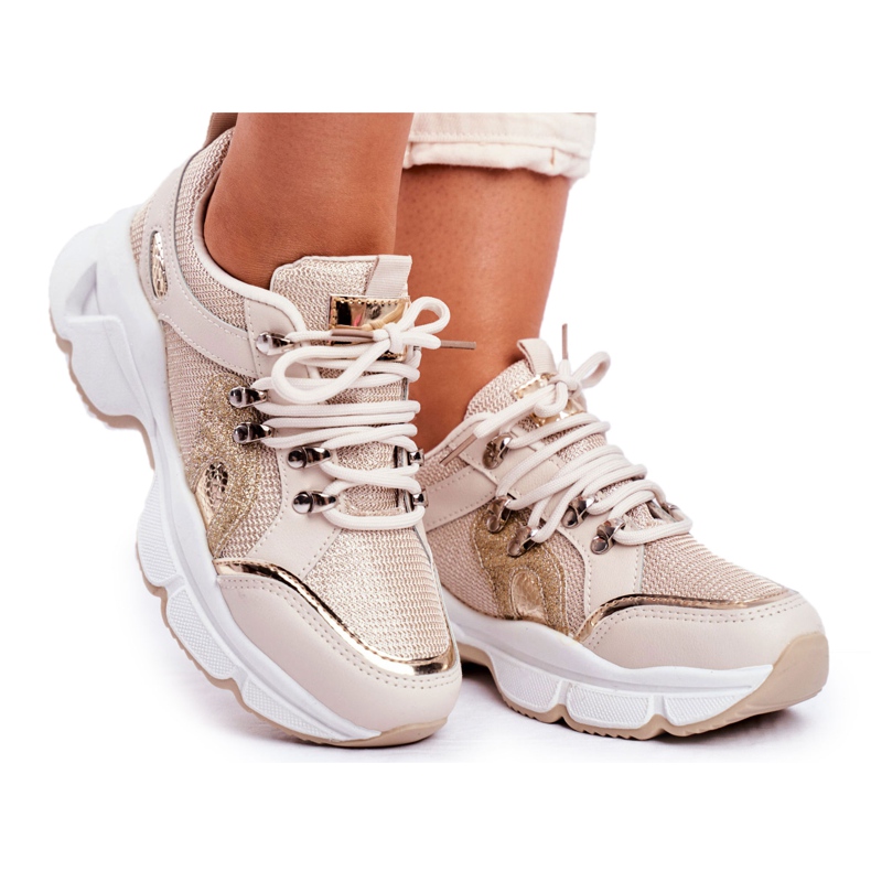 SEA Zapatos deportivos Pekín dorados para mujer