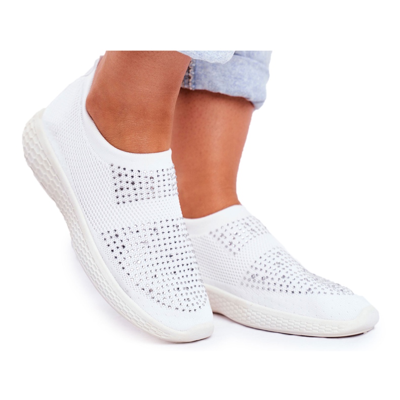 PS1 Zapatillas Deportivas Sin Cordones Mujer Blancas con Circonita Cúbica Sidonim blanco PS1 Zapatillas Deportivas Sin Cordones Mujer Blancas con Circonita Cúbica Sidonim blanco