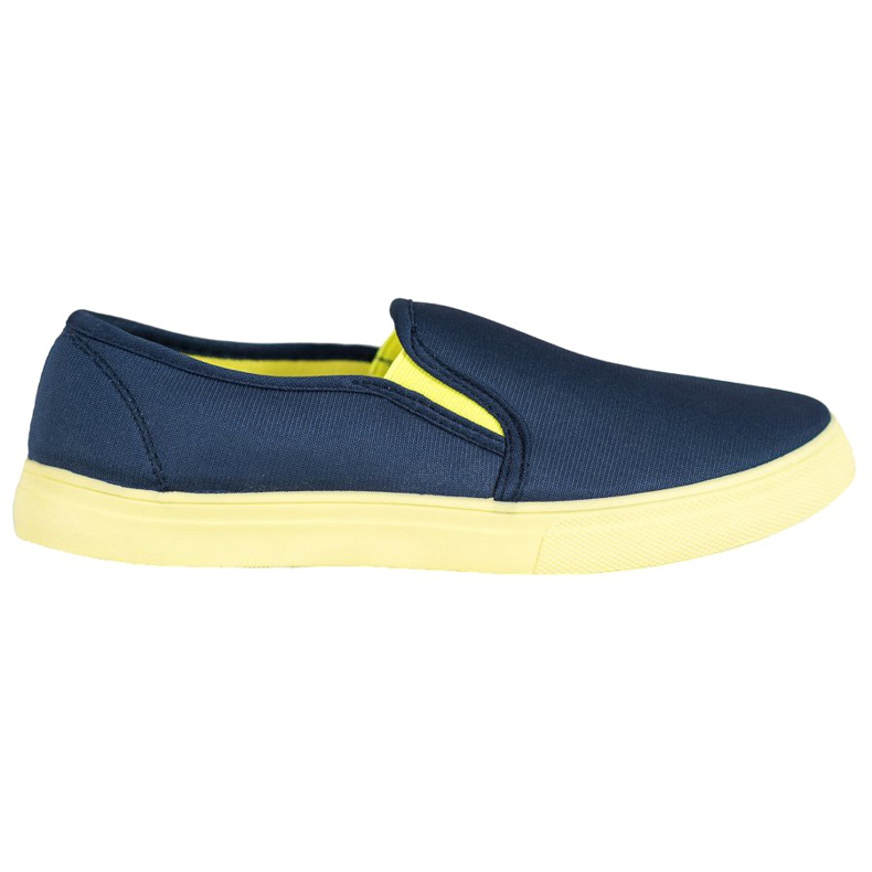 Bona Slipons con suela de neón azul marino