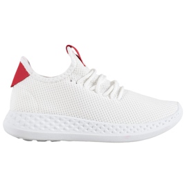 SHELOVET Zapatos cómodos calados blanco rojo