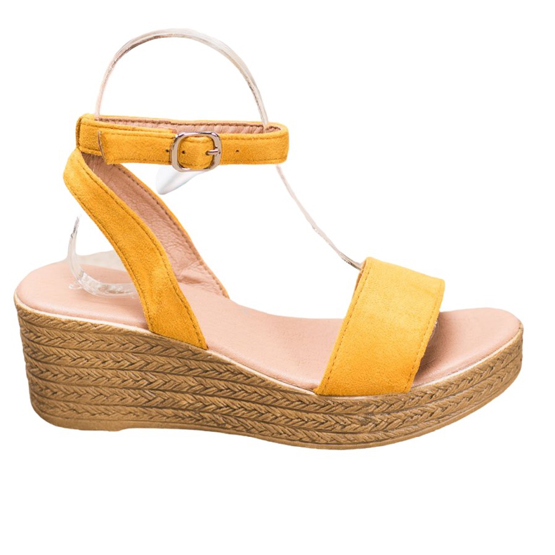 Renda Sandalias de cuña ligeras amarillo Renda Sandalias de cuña ligeras amarillo