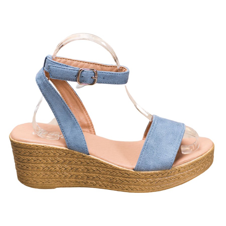 Renda Sandalias de cuña ligeras azul