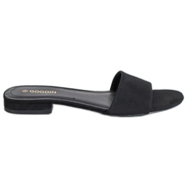 Goodin Chanclas en talón plano negro