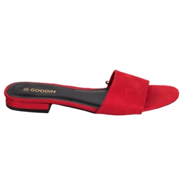 Goodin Chanclas en talón plano rojo