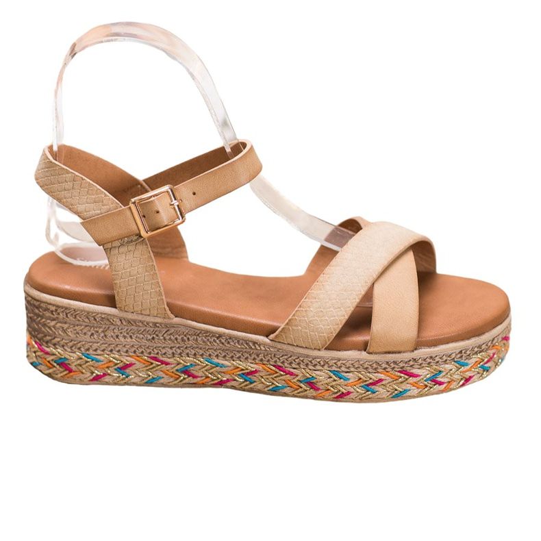 Small Swan Sandalias de moda con cuero ecológico marrón