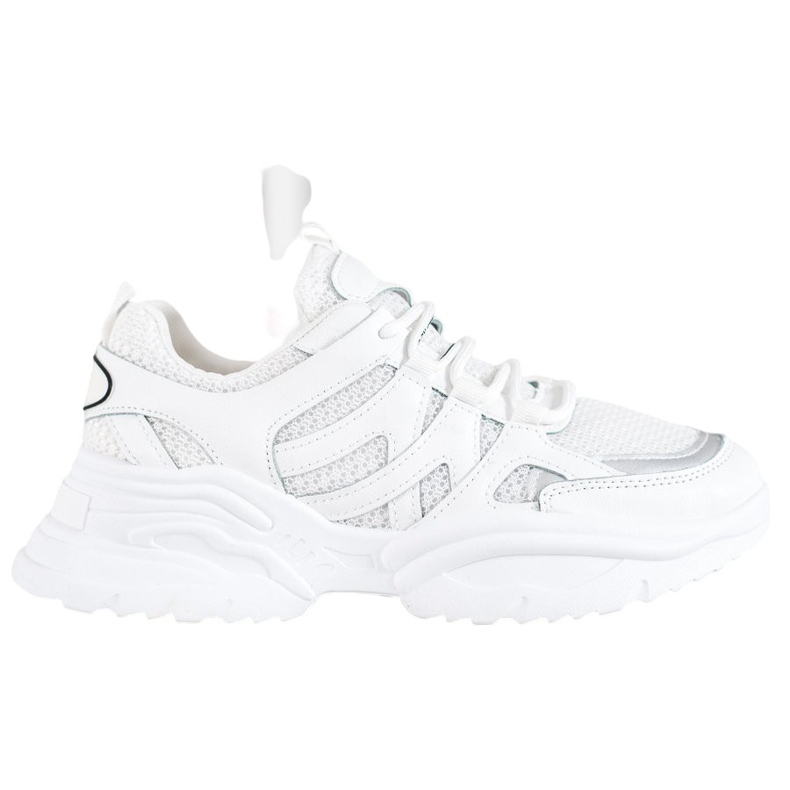SHELOVET Cómodas zapatillas blancas blanco
