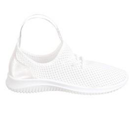 SHELOVET Zapatillas con cordones calados blanco