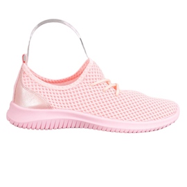 SHELOVET Zapatillas con cordones calados rosa