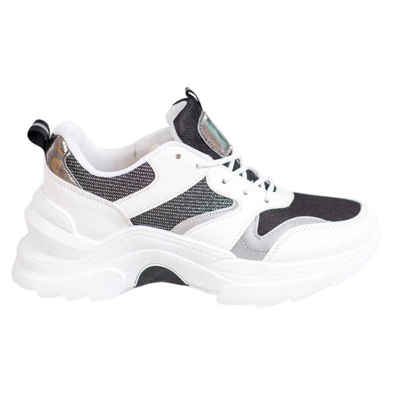 SHELOVET Zapatillas con estilo blanco negro
