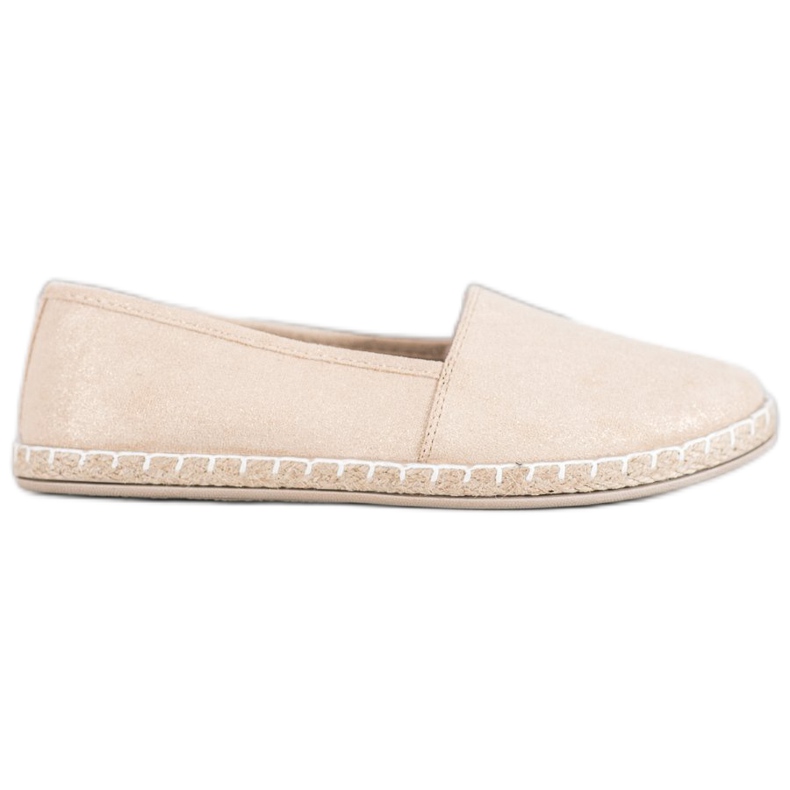 SHELOVET Alpargatas beige con purpurina