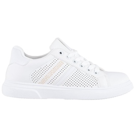 SHELOVET Zapatillas blancas caladas blanco