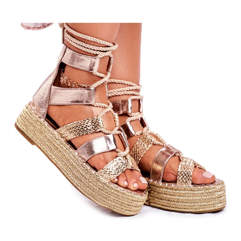 PS1 Sandalias de mujer en las alpargatas Golden Eromica Platform dorado