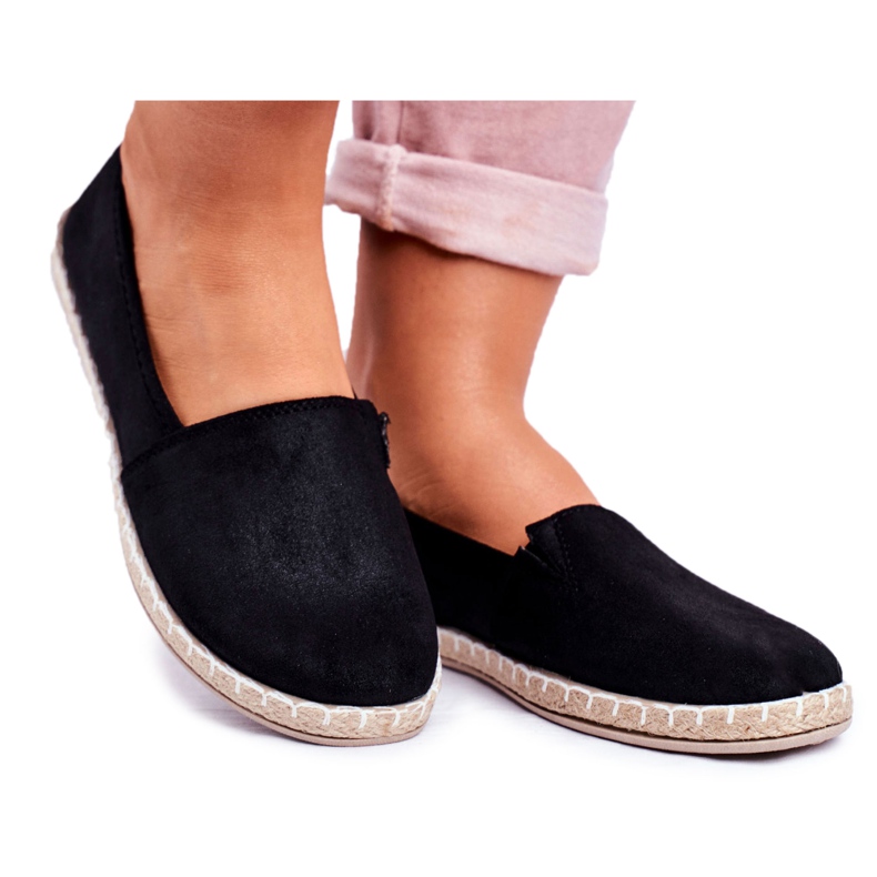 NEWS Alpargatas negras sin cordones para mujer negro