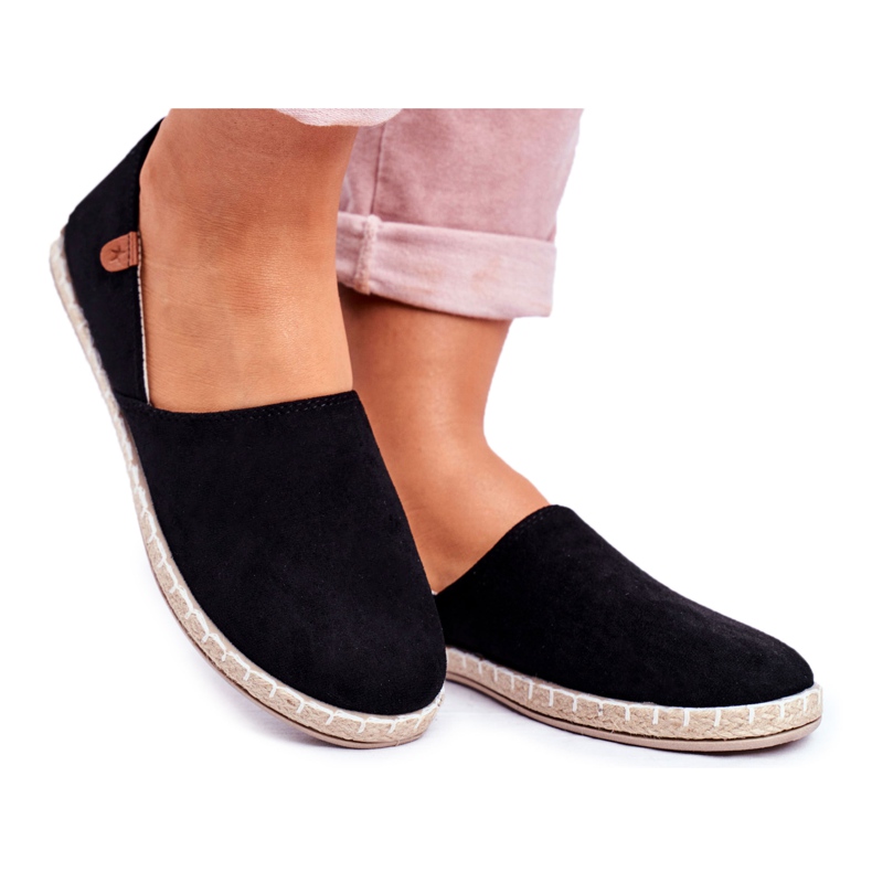 NEWS Alpargatas negras sin cordones para mujer negro