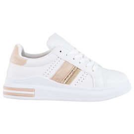 SHELOVET Zapatillas de cuero ecológico blanco