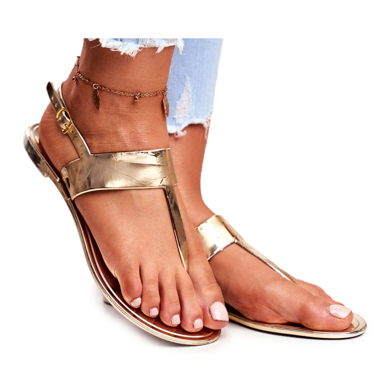 Lu Boo | Sandalias de espejo dorado Nora II-GAT