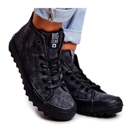 Zapatillas de mujer Big Star High Warmed Black GG274069 negro