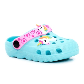 Bona Pantuflas Infantiles Foam Crocs Blue Unicorn Lily violeta azul