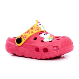 PB2 Pantuflas Infantiles Foam Crocs Pink Unicorn Lily rosa amarillo
