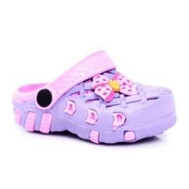 NEWS Pantuflas Infantiles Foam Crocs Violet Bow Susan púrpura
