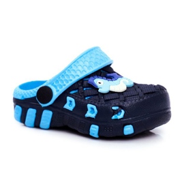 Pantuflas Infantiles Foam Crocs Black Seahorse Casper negro azul