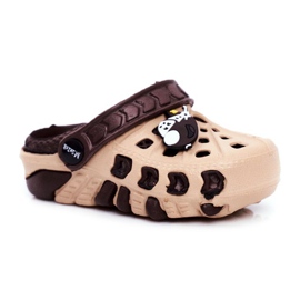 Crocs de espuma marrón para niños Avión marrón Donald