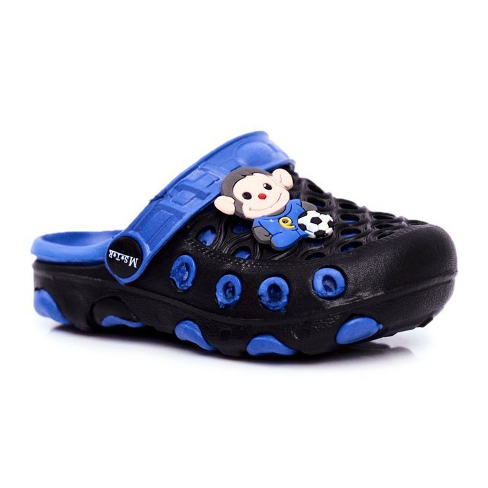 Zapatillas Niños Foam Crocs Black Monkey Footballer negro azul
