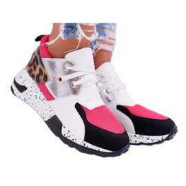 Zapatos Deportivos De Mujer Lu Boo Con Patrón De Leopardo Blanco Malibu negro rosa plata