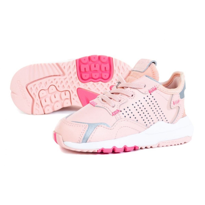 Adidas Nite Jogger El I Jr EG6992 rosado gris Adidas Nite Jogger El I Jr EG6992 rosado gris