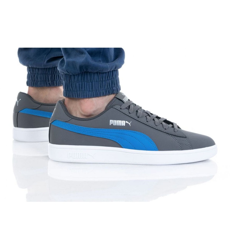 Zapatos Puma Smash V2 Buck M 365160 25 azul gris