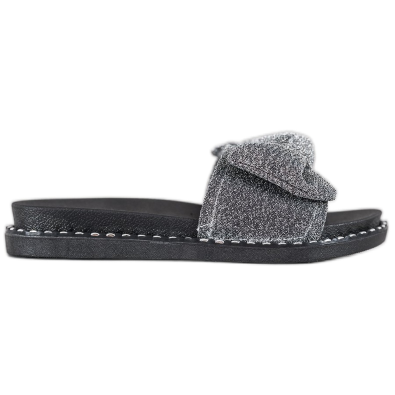 Pantuflas VINCEZA Glitter negro gris