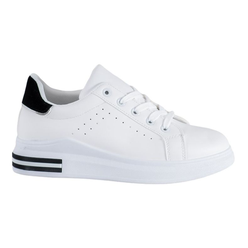 RTX WALK Zapatillas de deporte de cuero ecológico con estilo blanco negro RTX WALK Zapatillas de deporte de cuero ecológico con estilo blanco negro