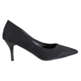 SHELOVET Tacones negros de gamuza